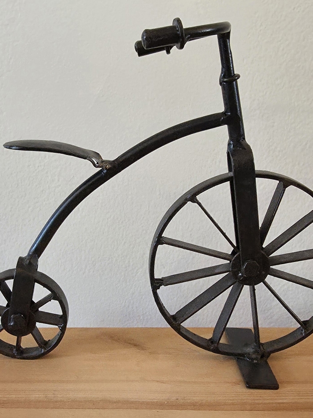 Handmade Black Metal Penny-farthing Bicycle Sculptural Home Art - Picture 3 of 8